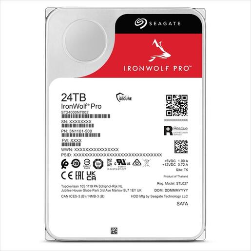 HDD 3,5" 24TB SEAGATE IronWolf PRO NAS 7200RPM 512MB SATAIII ST24000NT002