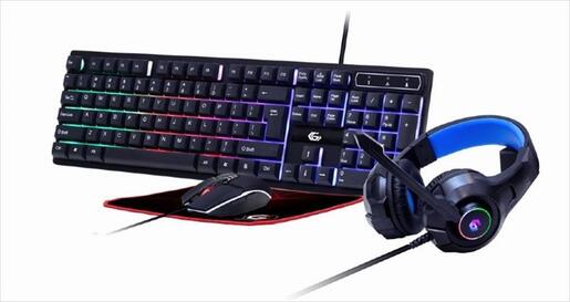 GAMING set GEMBIRD GHOST 4in1 Keyboard+Mouse+Headphones+Mousepad, GGS-UMGL4-02