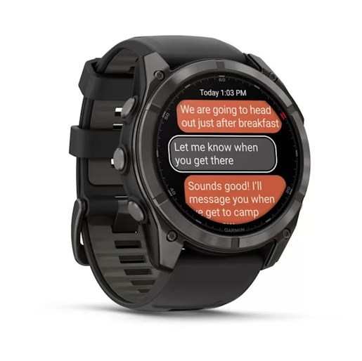 GARMIN Fenix 8 Pro – 51 mm, AMOLED, Sapphire, Carbon Gray DLC Titanium, Black/Pebble Gray Silicone Band, 010-03199-01