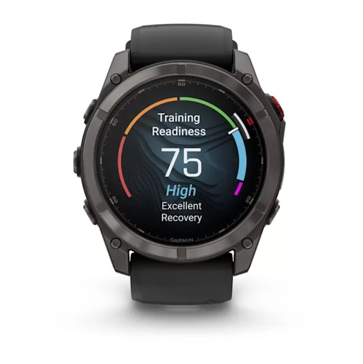 GARMIN Fenix 8 Pro – 51 mm, AMOLED, Sapphire, Carbon Gray DLC Titanium, Black/Pebble Gray Silicone Band, 010-03199-01
