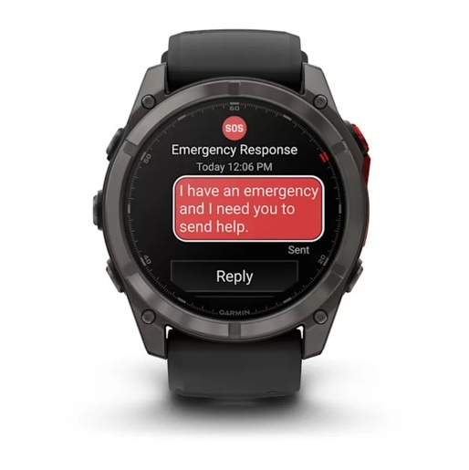 GARMIN Fenix 8 Pro – 51 mm, MicroLED Sapphire, Carbon Gray DLC Titanium, Black/Pebble Gray Silicone Band, 010-03380-01