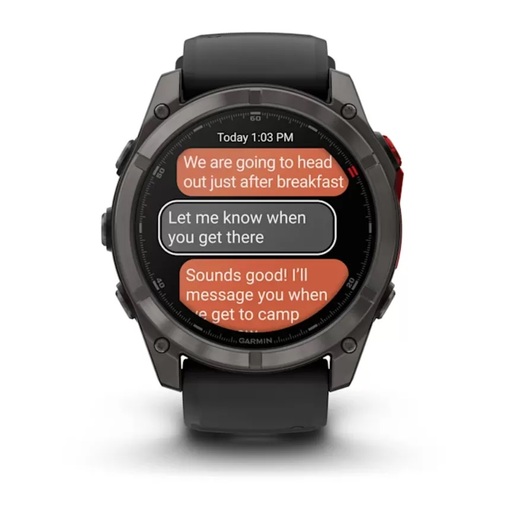 GARMIN Fenix 8 Pro – 51 mm, MicroLED Sapphire, Carbon Gray DLC Titanium, Black/Pebble Gray Silicone Band, 010-03380-01