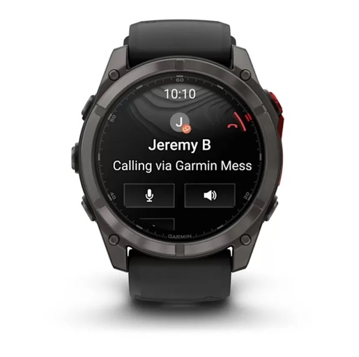 GARMIN Fenix 8 Pro – 51 mm, MicroLED Sapphire, Carbon Gray DLC Titanium, Black/Pebble Gray Silicone Band, 010-03380-01