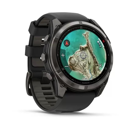 GARMIN Fenix 8 Pro – 51 mm, MicroLED Sapphire, Carbon Gray DLC Titanium, Black/Pebble Gray Silicone Band, 010-03380-01