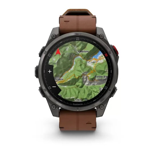 GARMIN Fenix 8 Pro – 47mm, 47 mm, AMOLED, Sapphire, Titanium, Leather Band, 010-03198-40