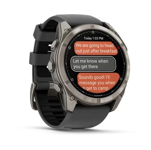 GARMIN Fenix 8 Pro – 47 mm, AMOLED, Sapphire, Titanium, Graphite/Black Silicone Band, 010-03198-11