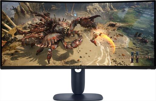 MONITOR 34" DELL Alienware AW3425DWM, 3440 x 1440 at 180 Hz, LED, FreeSync Premium+ , CURVED, 1 ms, 2xHDMI 2.0, DP, 3xUSB 3.2 Gen1, Black