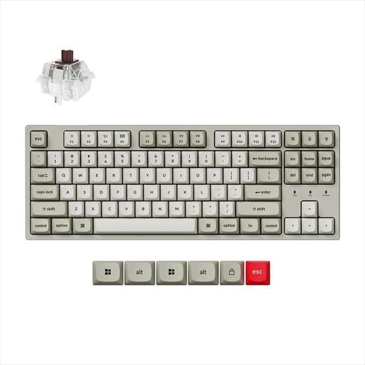 KEYBOARD MECHANICAL KEYCHRON C1 Pro 8K QMK/VIA TKL RGB HS Keychron Super Brown switch, C1PX-M3