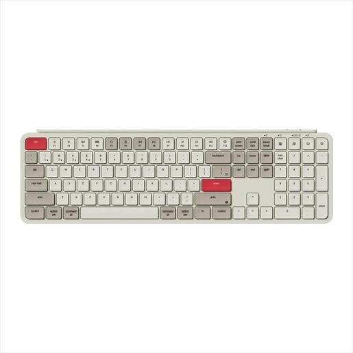 KEYBOARD WIRELESS KEYCHRON B6 PRO ULTRA SLIM Full Size Multi-Device (Wired, 2.4Ghz,Bluetooth), Retro Red, B6P-K13