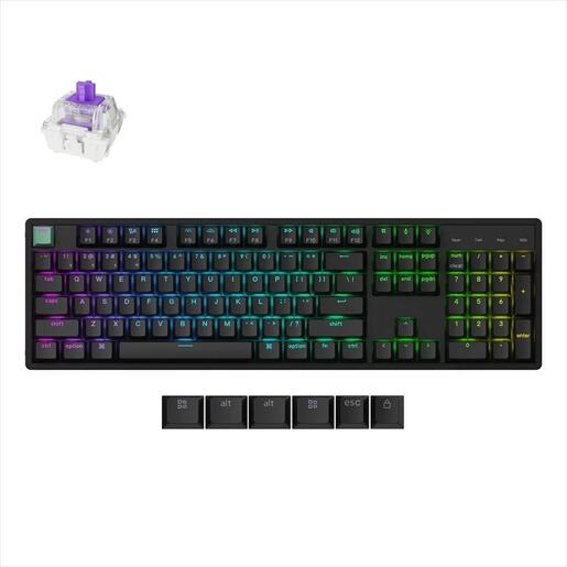 KEYBOARD MECHANICAL KEYCHRON K10 HE, FULL SIZE, RGB, Gateron Double-Rail Magnetic Nebula Switch, 2.4 GHz, Black, K10H-J1