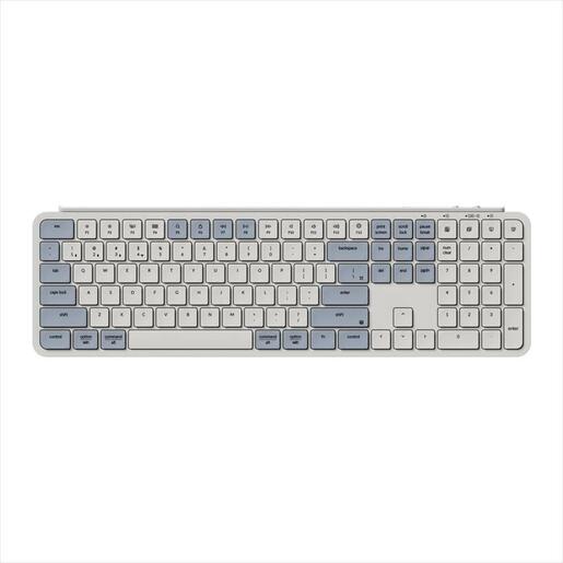 KEYBOARD WIRELESS KEYCHRON B6 PRO ULTRA SLIM Full Size Multi-Device (Wired, 2.4Ghz,Bluetooth), Retro Blue, B6P-K11