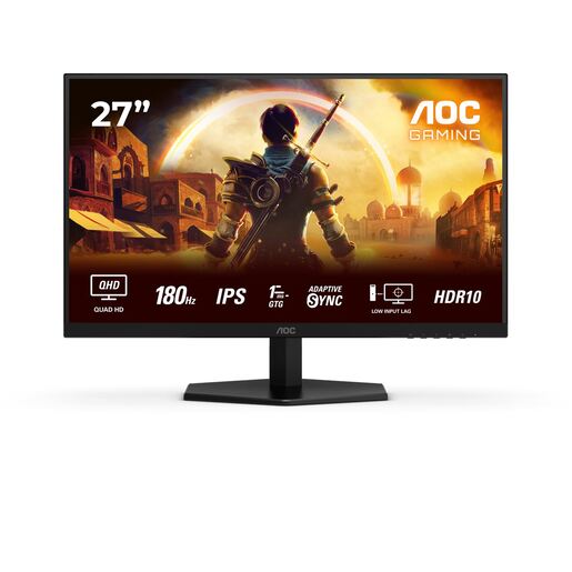 AOC Q27G42XE 27" WQHD 180Hz, 0.5ms, Adaptive Sync, HDR10, G-Sync, Speakers, (2560x1440 HDMI 2x 2.0 DP 1x 1.4) Black Gaming