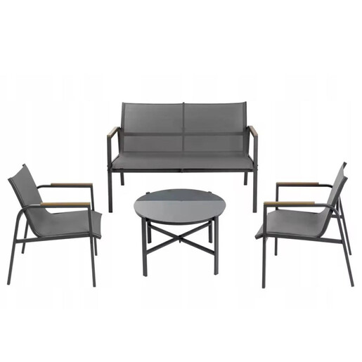 VERANO Lounge сет TX-F005A – 2 столици + двосед + кружна маса (Ф65×40 cm)