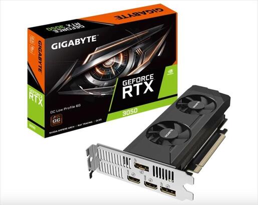 VGA GIGABYTE RTX 3050 OC LOW PROFILE 6GB GDDR6  2xHDMI, 2xDP, GV-N3050OC-6GL
