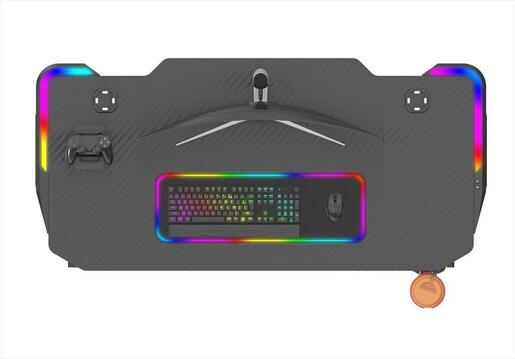 GAMING DESK RGB EG106 w/mousepad,  cup and headphones holder, up to 80kg, BlackGAMING DESK RGB EG106 w/height adjustment, w/mousepad,  cup and headphones holder, up to 80kg, Black
