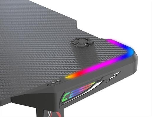 GAMING DESK RGB EG106 w/mousepad,  cup and headphones holder, up to 80kg, BlackGAMING DESK RGB EG106 w/height adjustment, w/mousepad,  cup and headphones holder, up to 80kg, Black