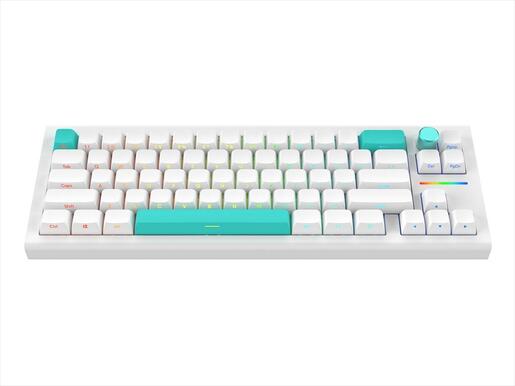 KEYBOARD MECHANICAL NUBI NK68 PRO, 65%, RGB, G3MS Aquamarine, 2.4Ghz/USB-C, White, NK68-PRO-WL-WH-ANSI