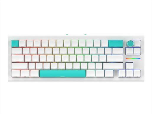 KEYBOARD MECHANICAL NUBI NK68 PRO, 65%, RGB, G3MS Aquamarine, 2.4Ghz/USB-C, White, NK68-PRO-WL-WH-ANSI