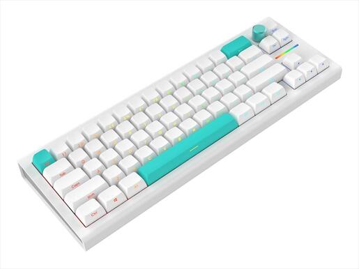 KEYBOARD MECHANICAL NUBI NK68 PRO, 65%, RGB, G3MS Aquamarine, 2.4Ghz/USB-C, White, NK68-PRO-WL-WH-ANSI