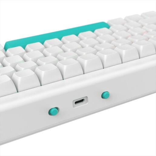 KEYBOARD MECHANICAL NUBI NK68 PRO, 65%, RGB, G3MS Aquamarine, 2.4Ghz/USB-C, White, NK68-PRO-WL-WH-ANSI