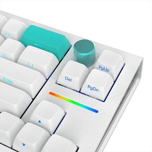 KEYBOARD MECHANICAL NUBI NK68 PRO, 65%, RGB, G3MS Aquamarine, 2.4Ghz/USB-C, White, NK68-PRO-WL-WH-ANSI