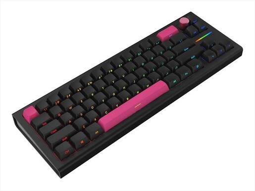 KEYBOARD MECHANICAL NUBI NK68 PRO, 65%, RGB, G3MS Aquamarine, 2.4Ghz/USB-C, Black, NK68-PRO-WL-BL-ANSI