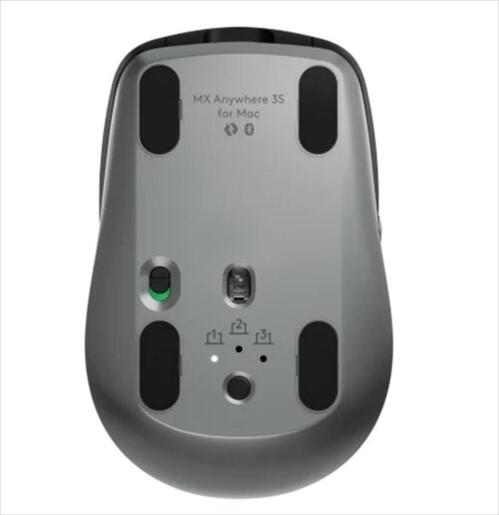 MOUSE WIRELESS LOGITECH MX Anywhere 3S for MAC w/Bluetooth Multi-device space grey, compatible with Bolt (not included), 910-006947