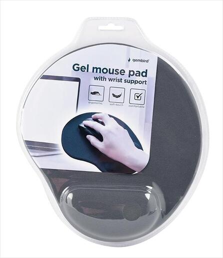 MOUSEPAD GEMBIRD 240x220 mm, GEL wrist support, grey, MP-GEL-GR
