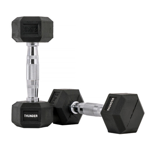 THUNDER HEX тег 2.5 kg – хексагонален гумиран тег за домашен и професионален тренинг