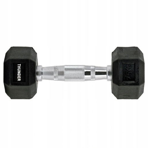 THUNDER HEX тег 2.5 kg – хексагонален гумиран тег за домашен и професионален тренинг