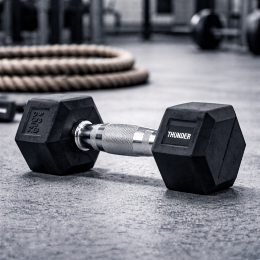 THUNDER HEX тег 2.5 kg – хексагонален гумиран тег за домашен и професионален тренинг