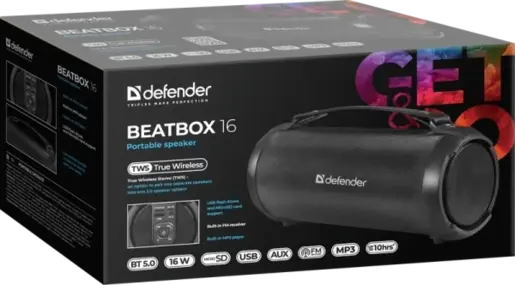 Defender Beatbox 16 16W, BT/FM/TF/USB/AUX/TWS безжичен звучник