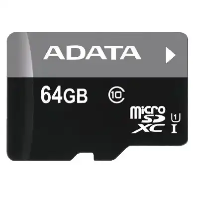 AData Micro SD Card 64GB + SD adapter AUSDX64GUICL10A1-RA1/ class 10