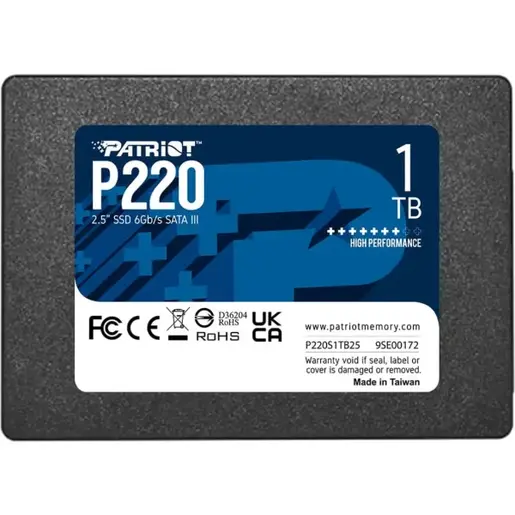 Patriot SSD 2.5 SATA3 1TB P220 550MBs/500MBs P220S1TB25