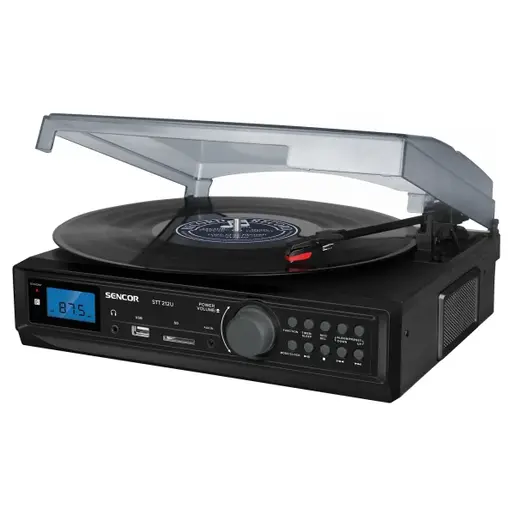 SENCOR Gramofon STT 212U USB/SD/FM/BT crna
