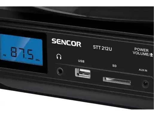 SENCOR Gramofon STT 212U USB/SD/FM/BT crna
