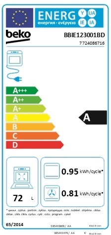 Beko BBSE17321B вграден сет, 72L, 6 функции, 4 зони