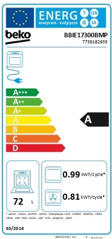 Beko BBIE 17300 BMP фурна за вградување, A, 72L