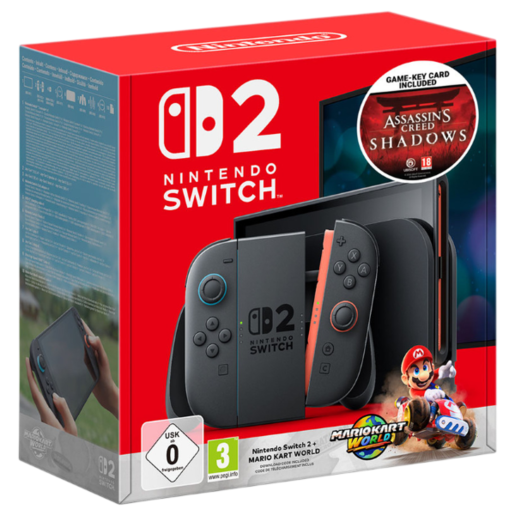 NINTENDO SWITCH 2 Blue/Red Joycon + Bundle Mario Kart World & Assassin's Creed Shadows гејминг сет