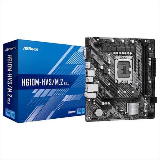 MB 1700 H610M-HVS/M.2 R2.0 ASROCK, 2xDDR4 3200MHz, M.2, VGA,HDMI, PCIex16 4.0, 1xPCIex1, 4xSATAIII, 2xUSB3.2Gen1, Gigabit LAN, H610M-HVS