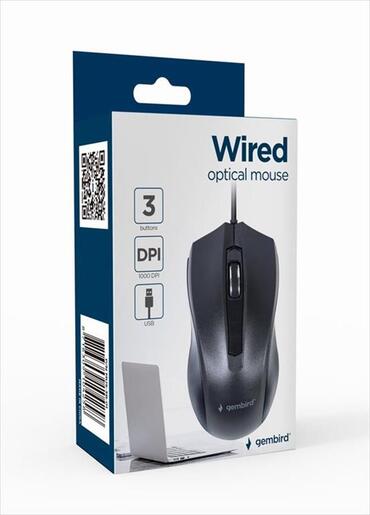 MOUSE WIRED USB GEMBIRD, 1000DPI, black , MUS-3B-01
