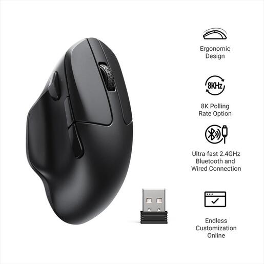 MOUSE WIRELESS USB KEYCHRON M7, w/bluetooth, 30000 DPI, 8000Hz, Black, M7-A23