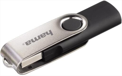 USB Flash Drive 2.0 64GB HAMA ROTATE, 10MB/S, BLACK, 00104302