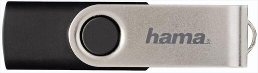 USB Flash Drive 2.0 64GB HAMA ROTATE, 10MB/S, BLACK, 00104302