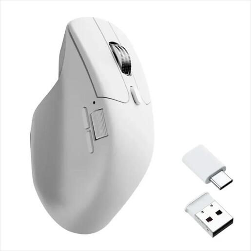 MOUSE WIRELESS USB KEYCHRON M6 WHITE (Premium Wheel), w/bluetooth, 30K DPI, 1K polling rate,All silent micro switch, M6S-A3