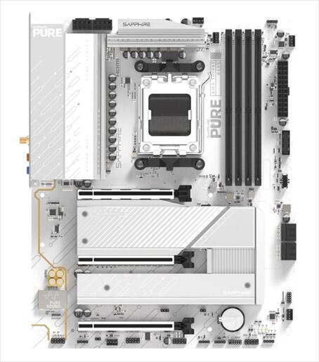 MB AM5 B850A PURE WHITE WIFI7 SAPPHIRE 4xDDR5 8000Mhz (O.C), DP, HDMI, PCI-Ex16 5.0, PCI-Ex4 4.0, PCI-Ex2 4.0, 3xM.2, 4xSATA3, 2.5GbE, Wi-Fi 7, BT 5.4, 52123-11-40G