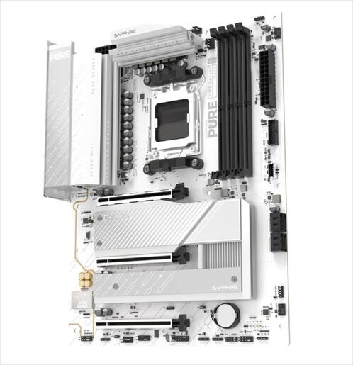 MB AM5 B850A PURE WHITE WIFI7 SAPPHIRE 4xDDR5 8000Mhz (O.C), DP, HDMI, PCI-Ex16 5.0, PCI-Ex4 4.0, PCI-Ex2 4.0, 3xM.2, 4xSATA3, 2.5GbE, Wi-Fi 7, BT 5.4, 52123-11-40G