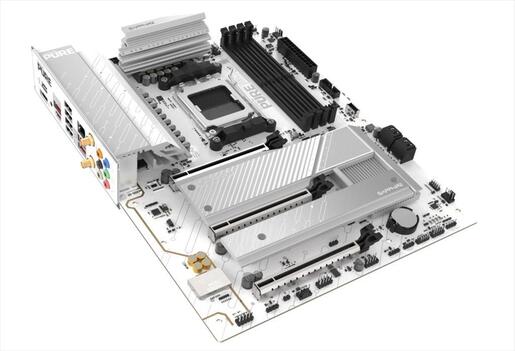 MB AM5 B850A PURE WHITE WIFI7 SAPPHIRE 4xDDR5 8000Mhz (O.C), DP, HDMI, PCI-Ex16 5.0, PCI-Ex4 4.0, PCI-Ex2 4.0, 3xM.2, 4xSATA3, 2.5GbE, Wi-Fi 7, BT 5.4, 52123-11-40G