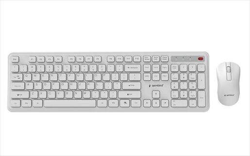 COMBO KEYBOARD AND MOUSE WIRELESS GEMBIRD SLIM PRO, White, KBS-WPS-01-W