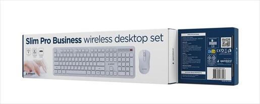 COMBO KEYBOARD AND MOUSE WIRELESS GEMBIRD SLIM PRO, White, KBS-WPS-01-W